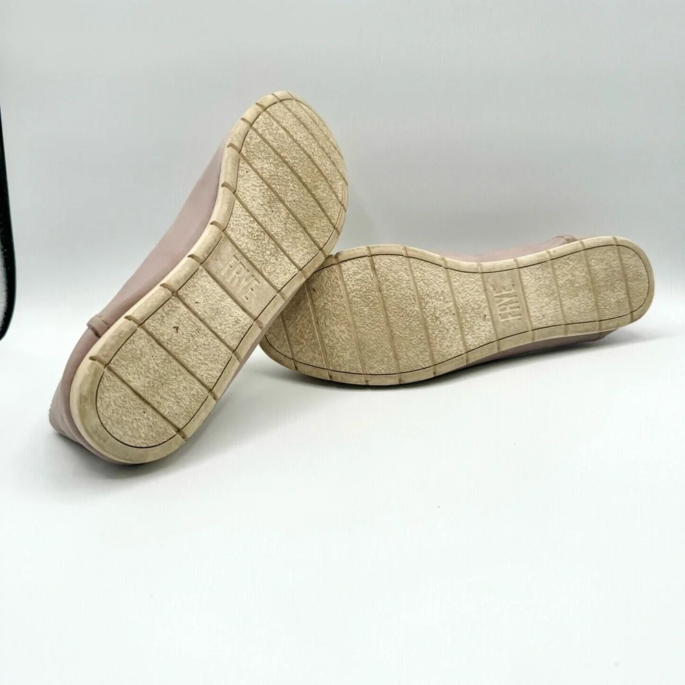 FRYE MOCASSINS SLIP ON SHOES PINK PASTEL SHOE LEATHER SHOE MADE IN INDIA SIZE 10 - Picture 7 of 17